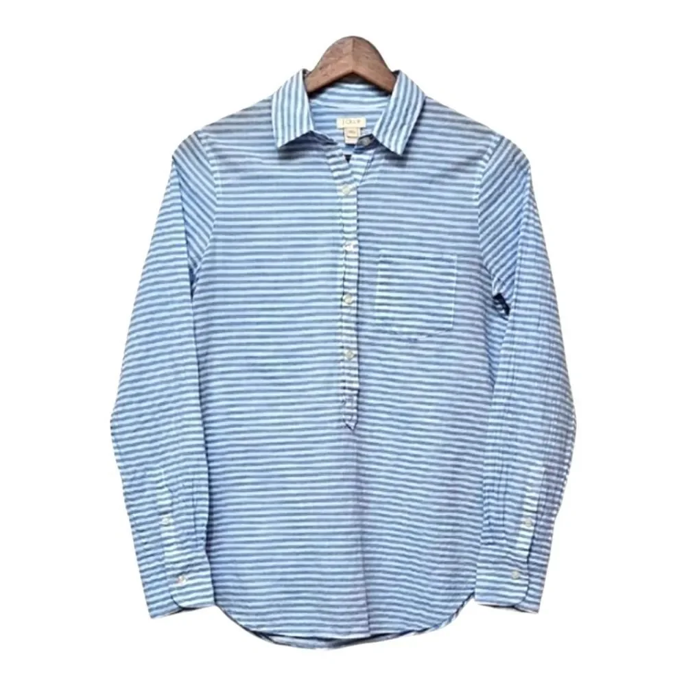 J. Crew Blue White Striped Shirt